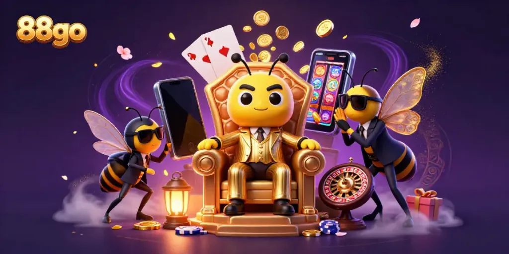 Experience thrilling gameplay with 88go, featuring a vibrant casino scene of characters and exciting gaming elements.