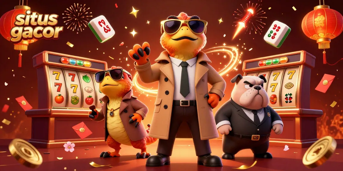Engage with situs gacor while three playful raptors try to sneak into a casino, creating thrilling excitement.