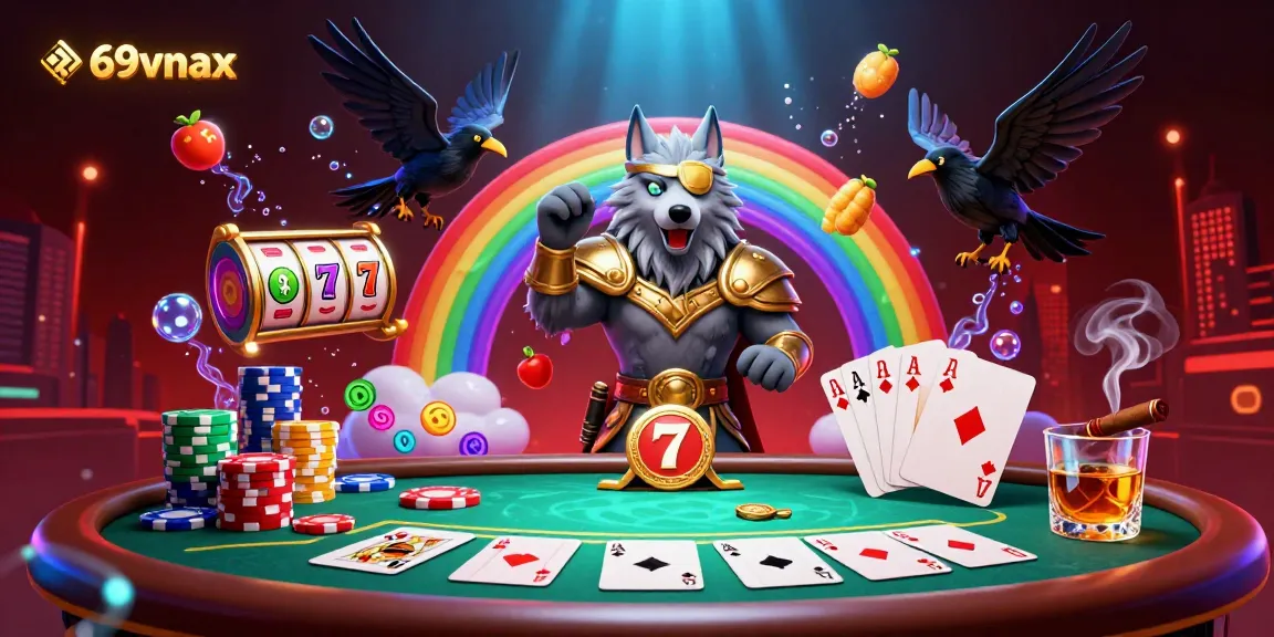 Experience the thrilling 69vnax jackpot with Odin and mythical ravens in a vibrant casino atmosphere.